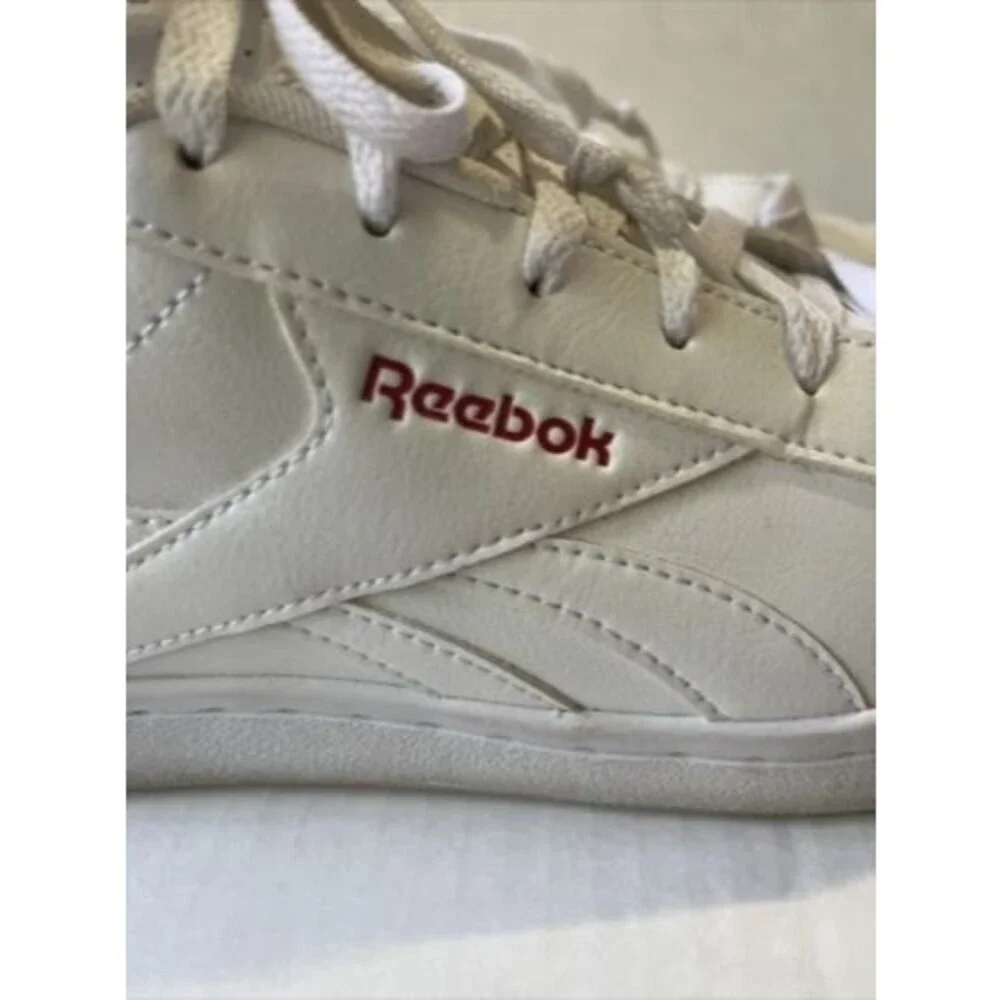 Reebok Classic White Running Sneakers with Red Floral Design Shoe Size 10
